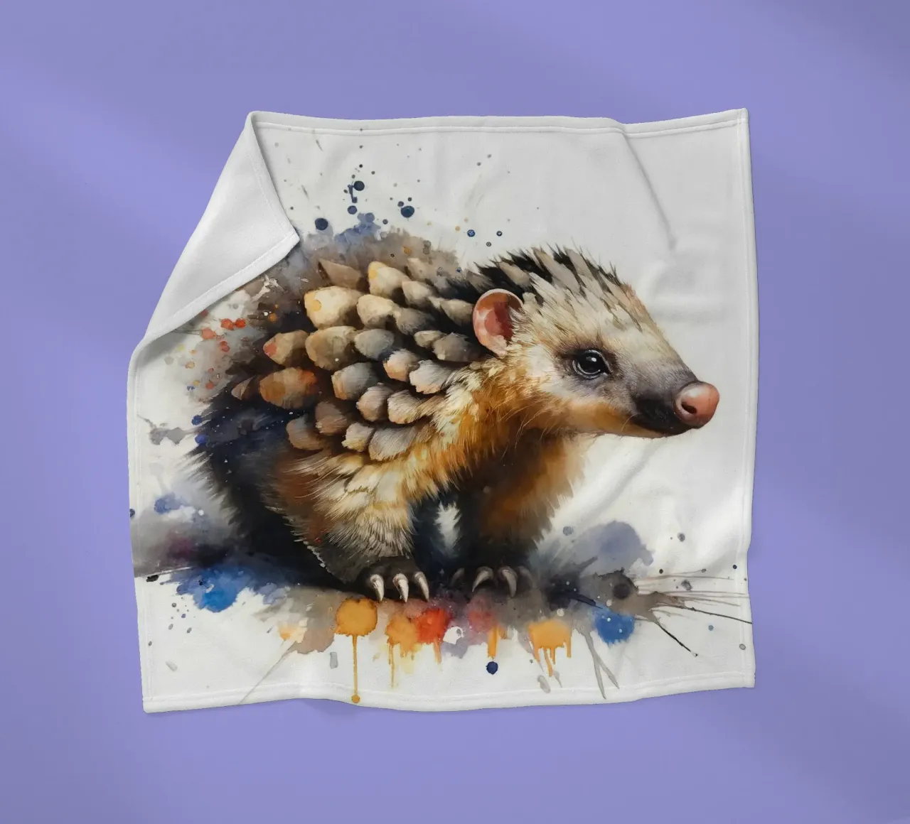 Whispers of the Forest A Pangolin's Path fleece blanket by Chromatic Fusion Studio