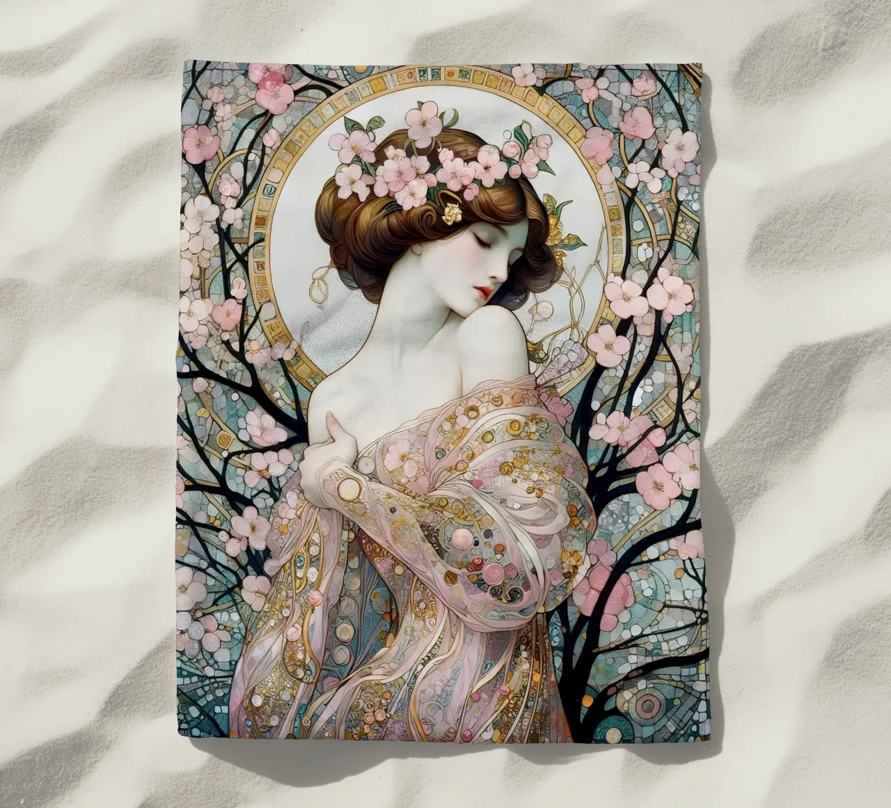 Sogno di primavera telo mare da Art-Nouveau-Dsg