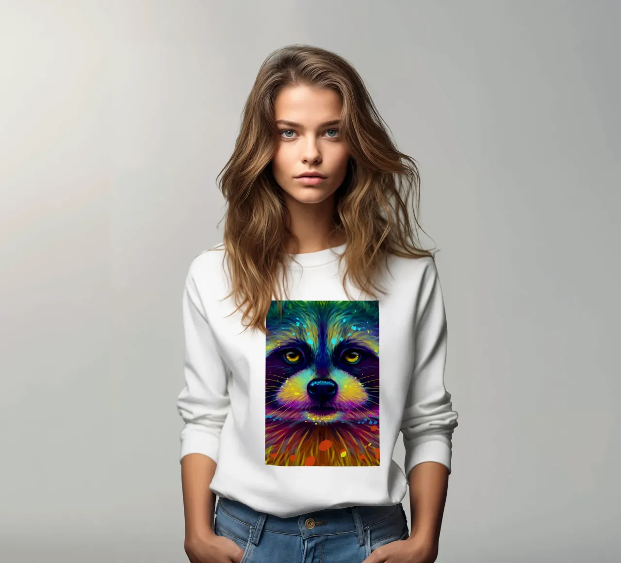 Procione colorato felpa da Delaplane