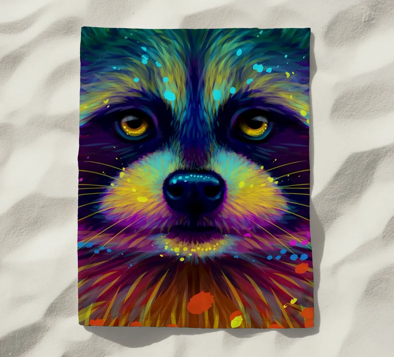 Procione colorato telo mare da Delaplane