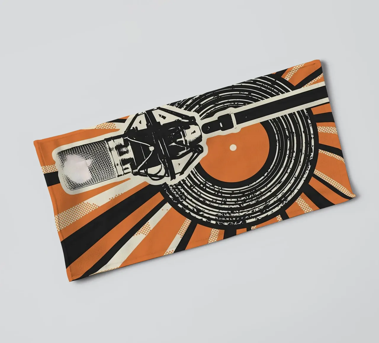 Lecture d'un disque vinyle serviette de bain de Mikesell