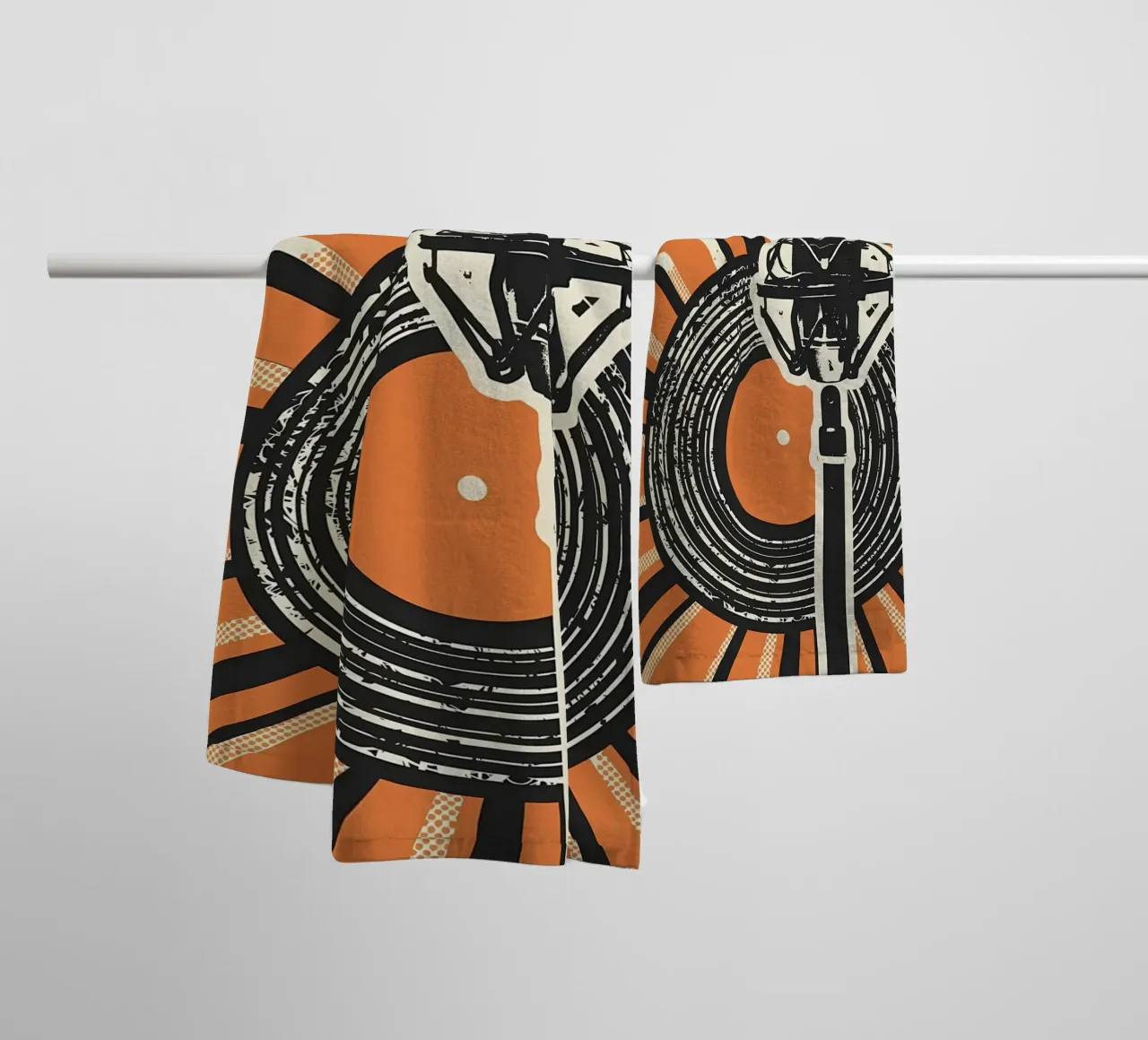 Lecture d'un disque vinyle serviette de bain de Mikesell