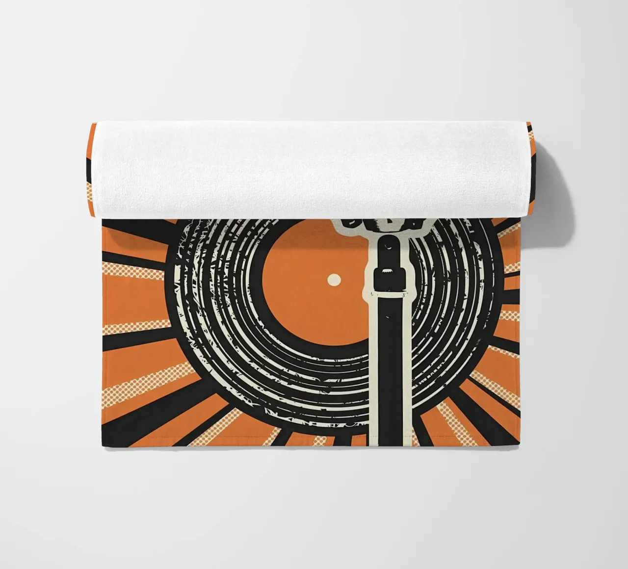 Lecture d'un disque vinyle serviette de plage de Mikesell