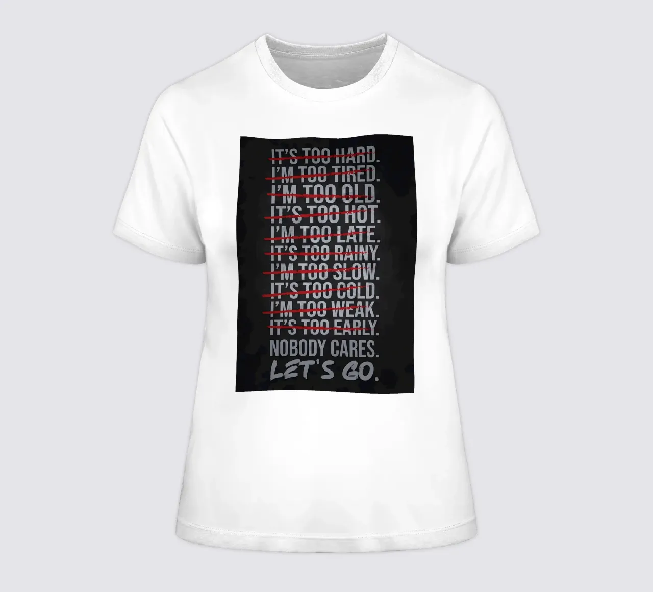Gym Nobody Cares Lets Go women's fitted t-shirt by Delaplane