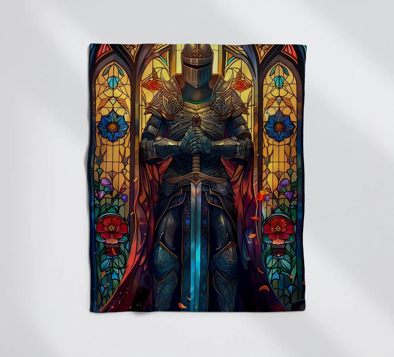 Paladin Warrior Glass fleece blanket by Ginnery