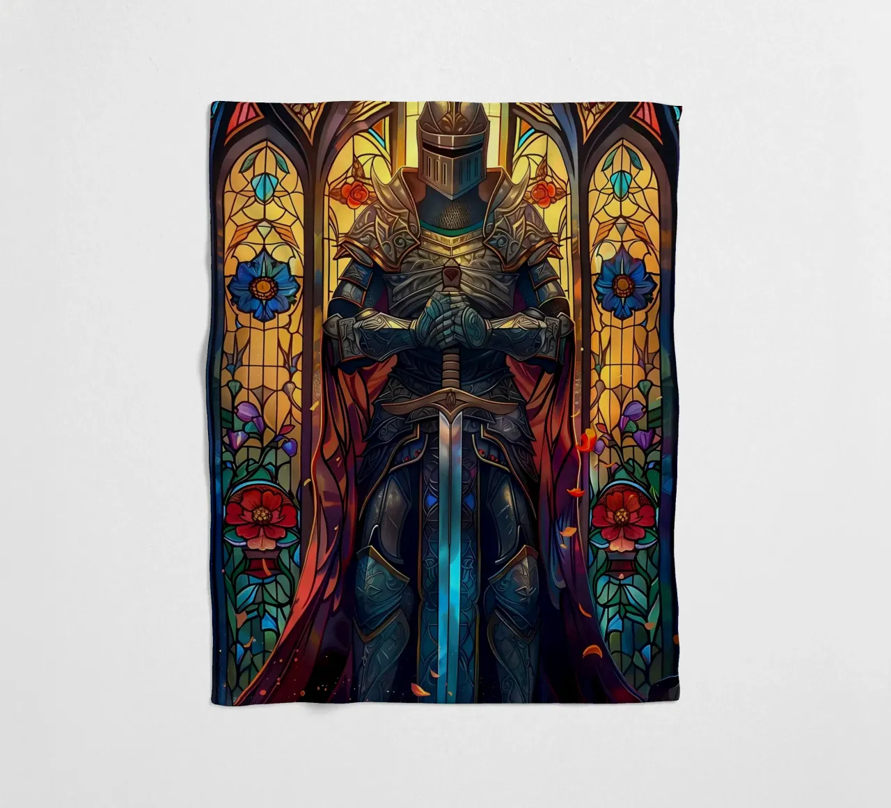 Paladin Warrior Glass fleece blanket by Ginnery
