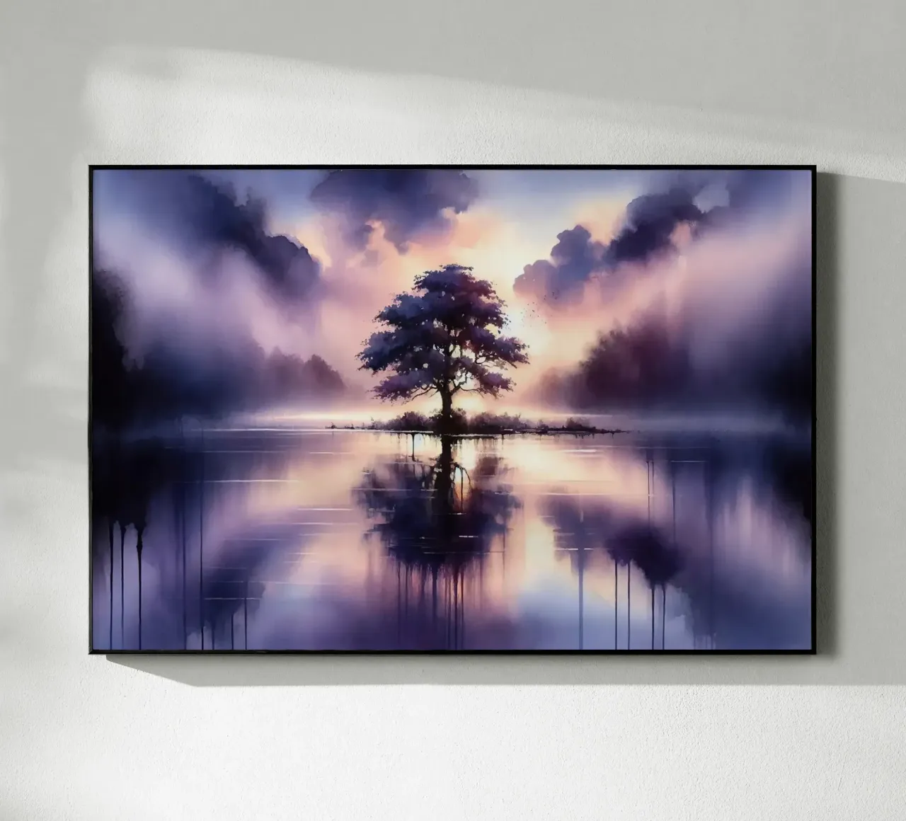 Sussurri dell'alba su un lago nebbioso Solitudine plexiglass da Chromatic Fusion Studio