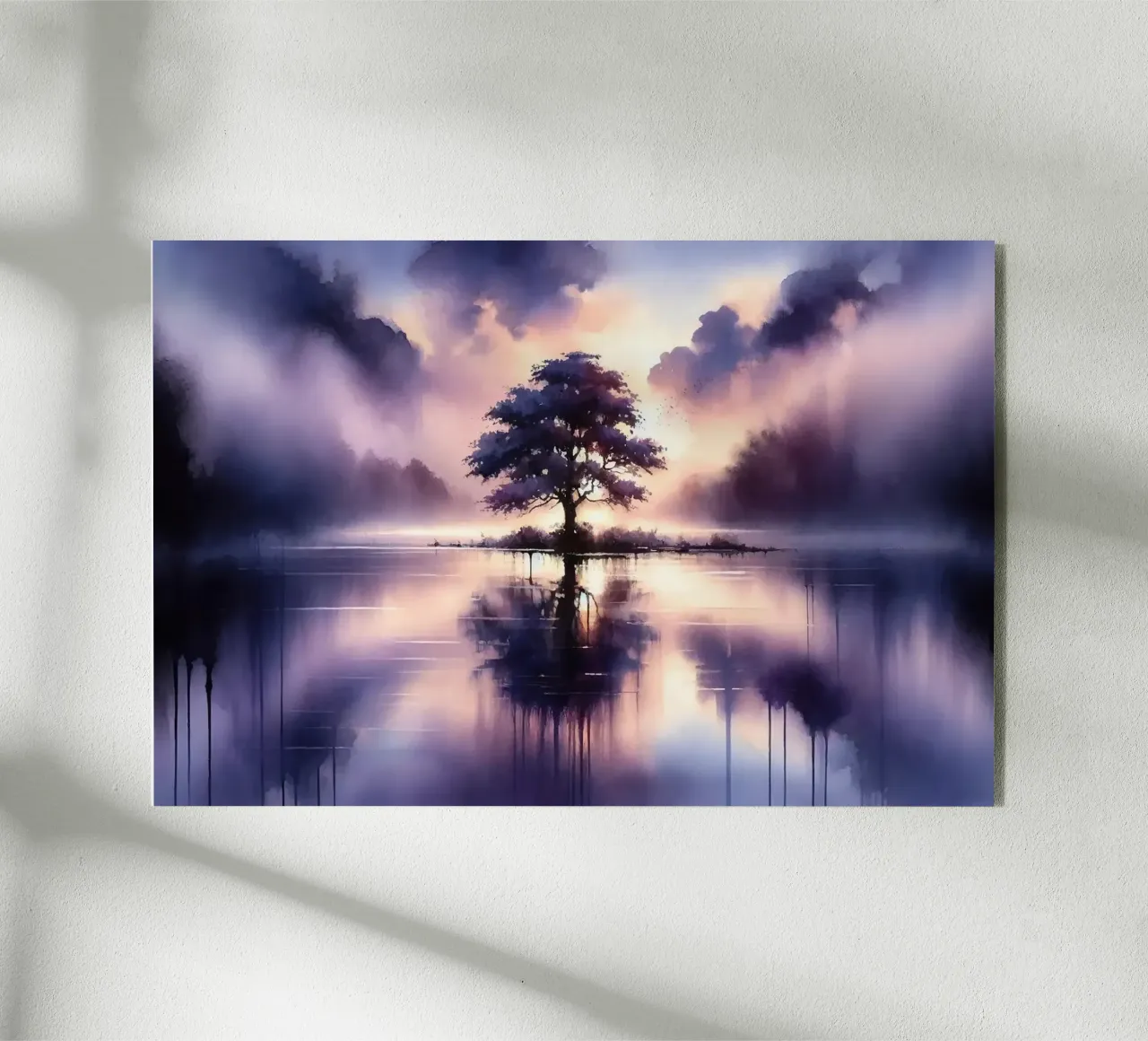 Sussurri dell'alba su un lago nebbioso Solitudine plexiglass da Chromatic Fusion Studio