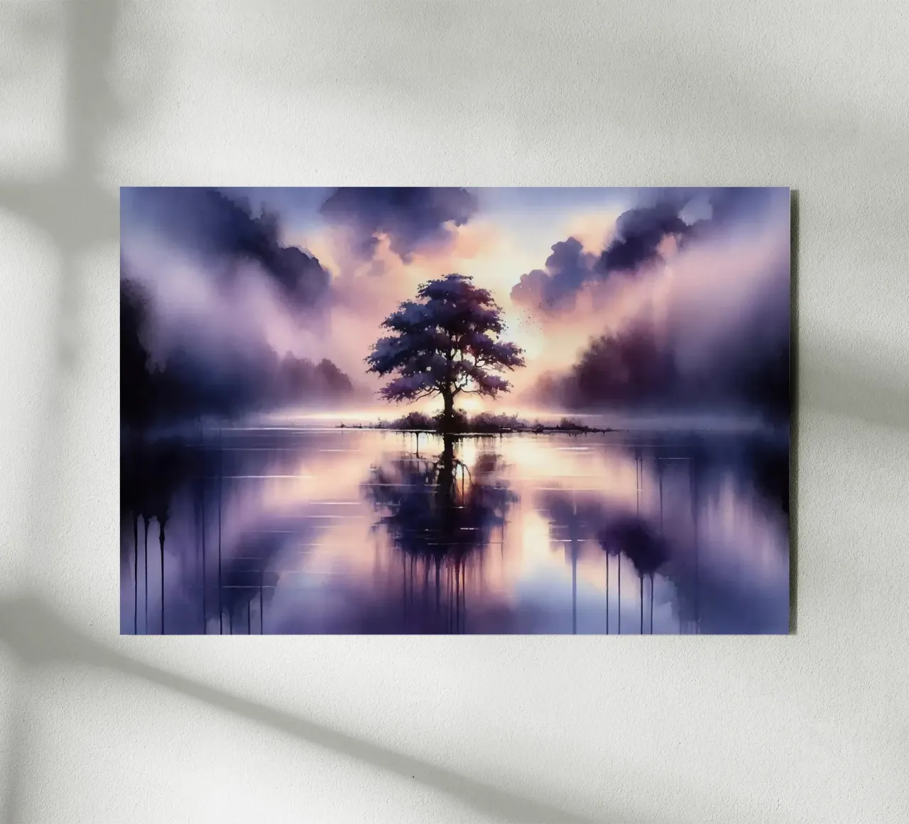 Whispers of Dawn on a Misty Lake Solitude alu-dibond by Chromatic Fusion Studio