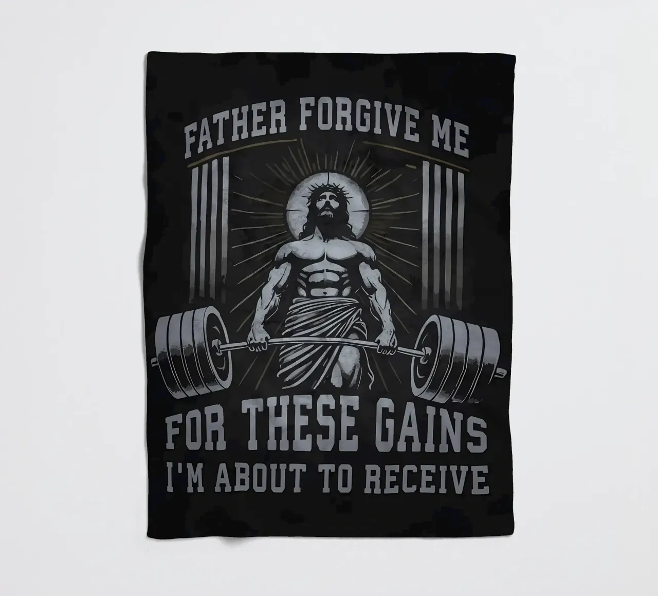 Vader Vergeef deze verworvenheden, Jezus Workout fleecedeken van Delaplane