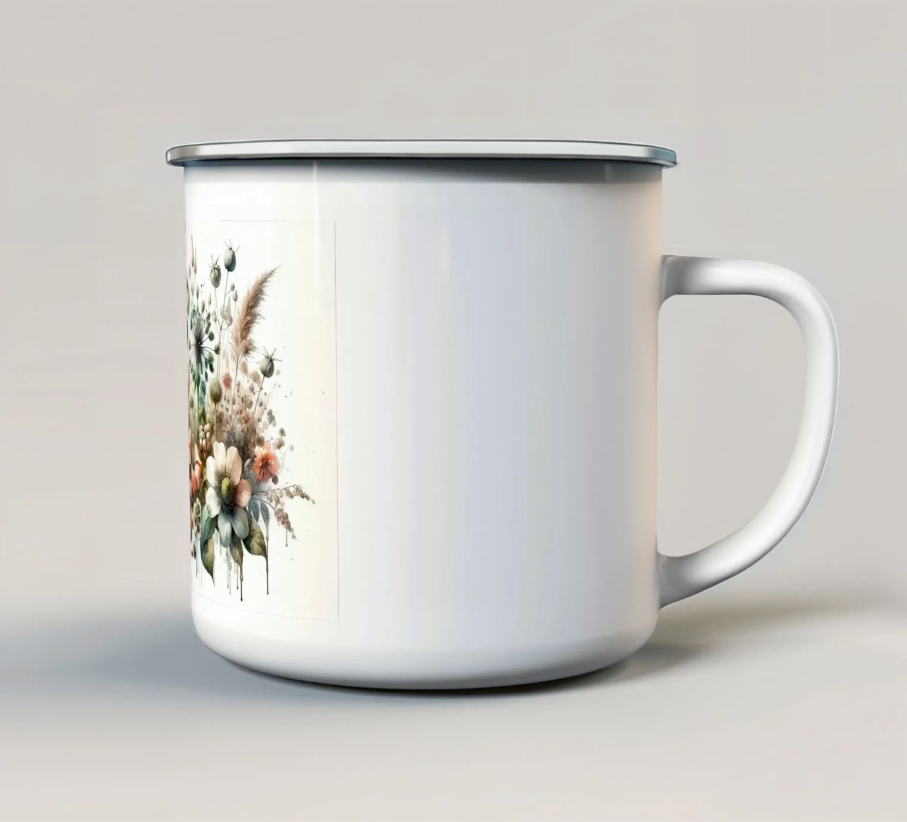 Symphony of Botanical Wonders enamel mug by Chromatic Fusion Studio