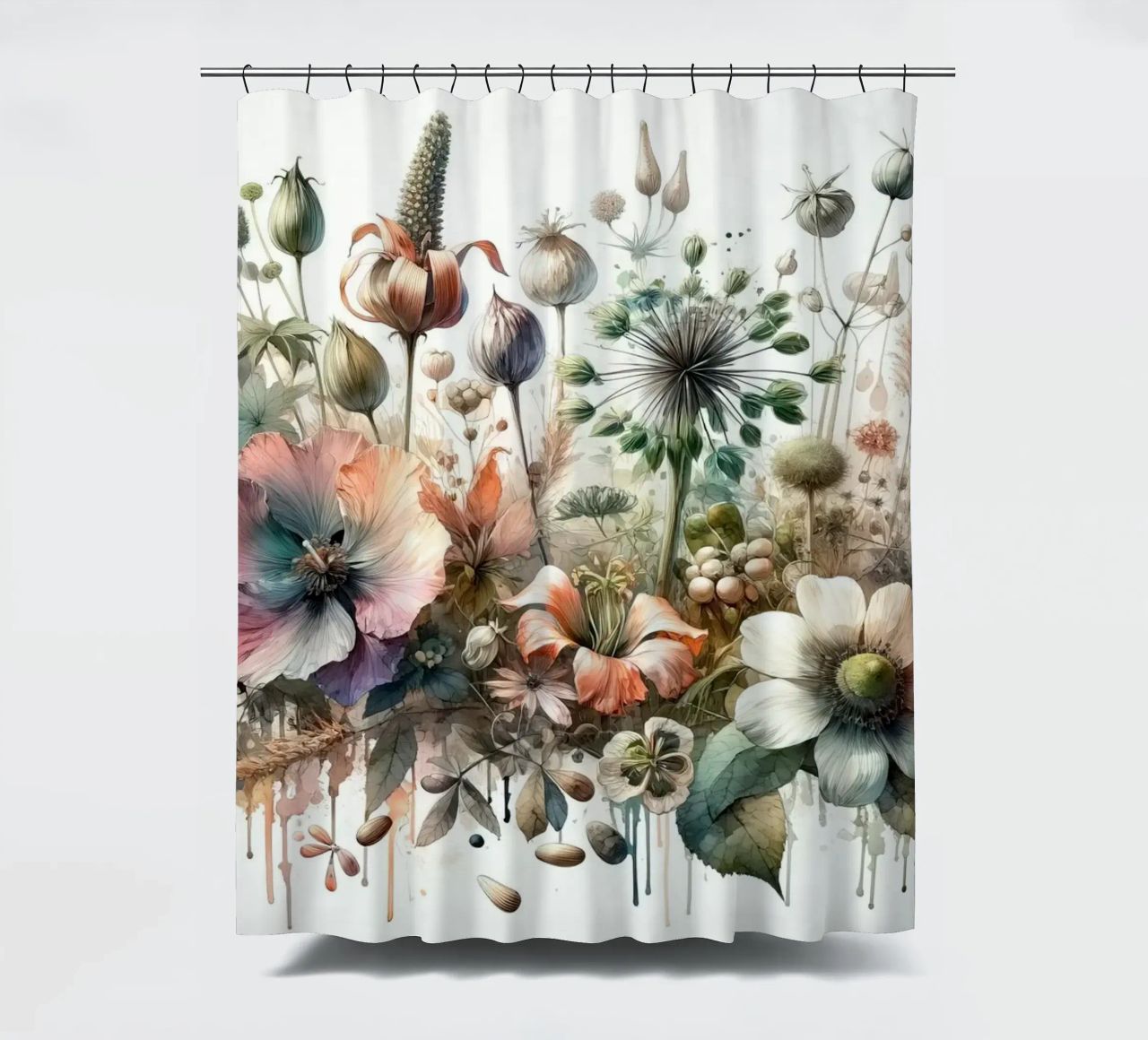 Symphonie der botanischen Wunder Duschvorhang von Chromatic Fusion Studio