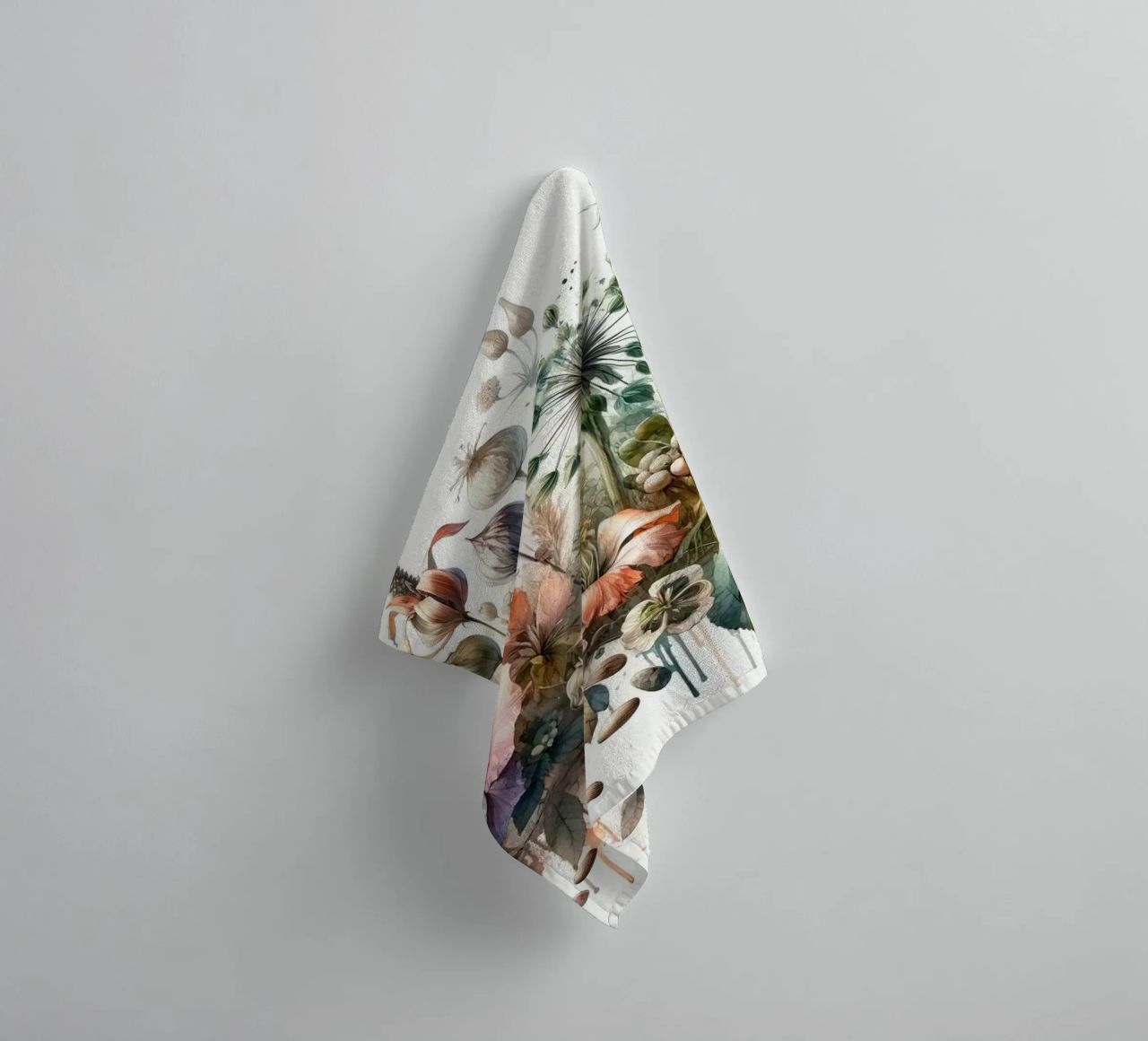 Symphony of Botanical Wonders towel by Chromatic Fusion Studio