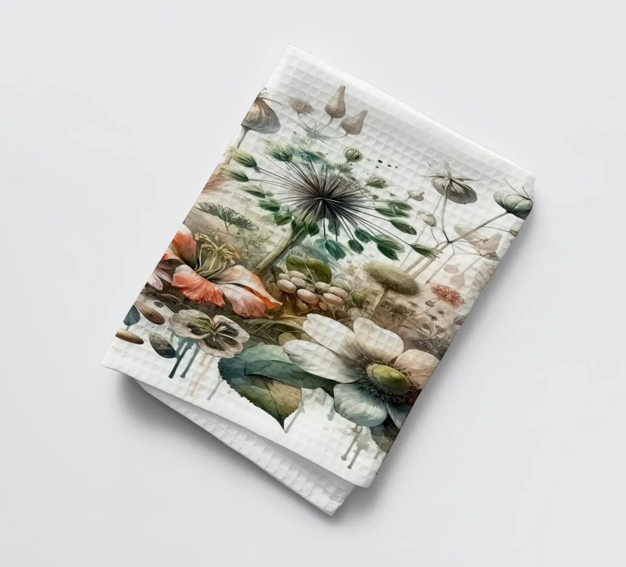 Symphony of Botanical Wonders tea towel by Chromatic Fusion Studio