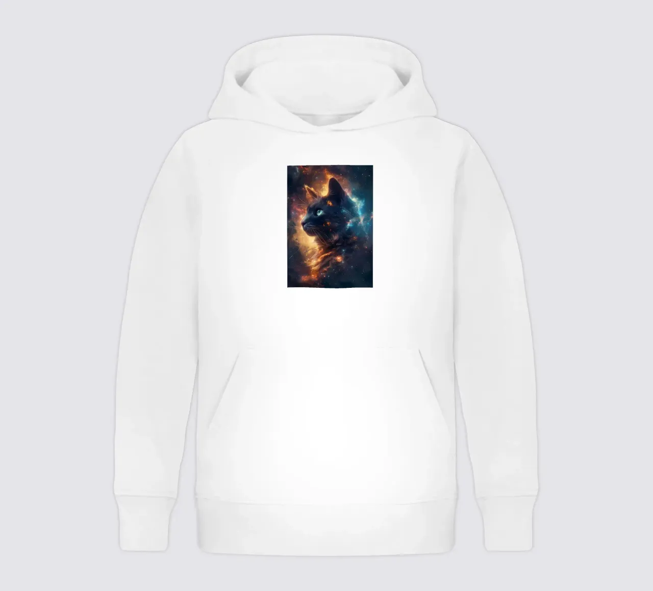 Space Cat Galaxy kids hoodie by Ginnery