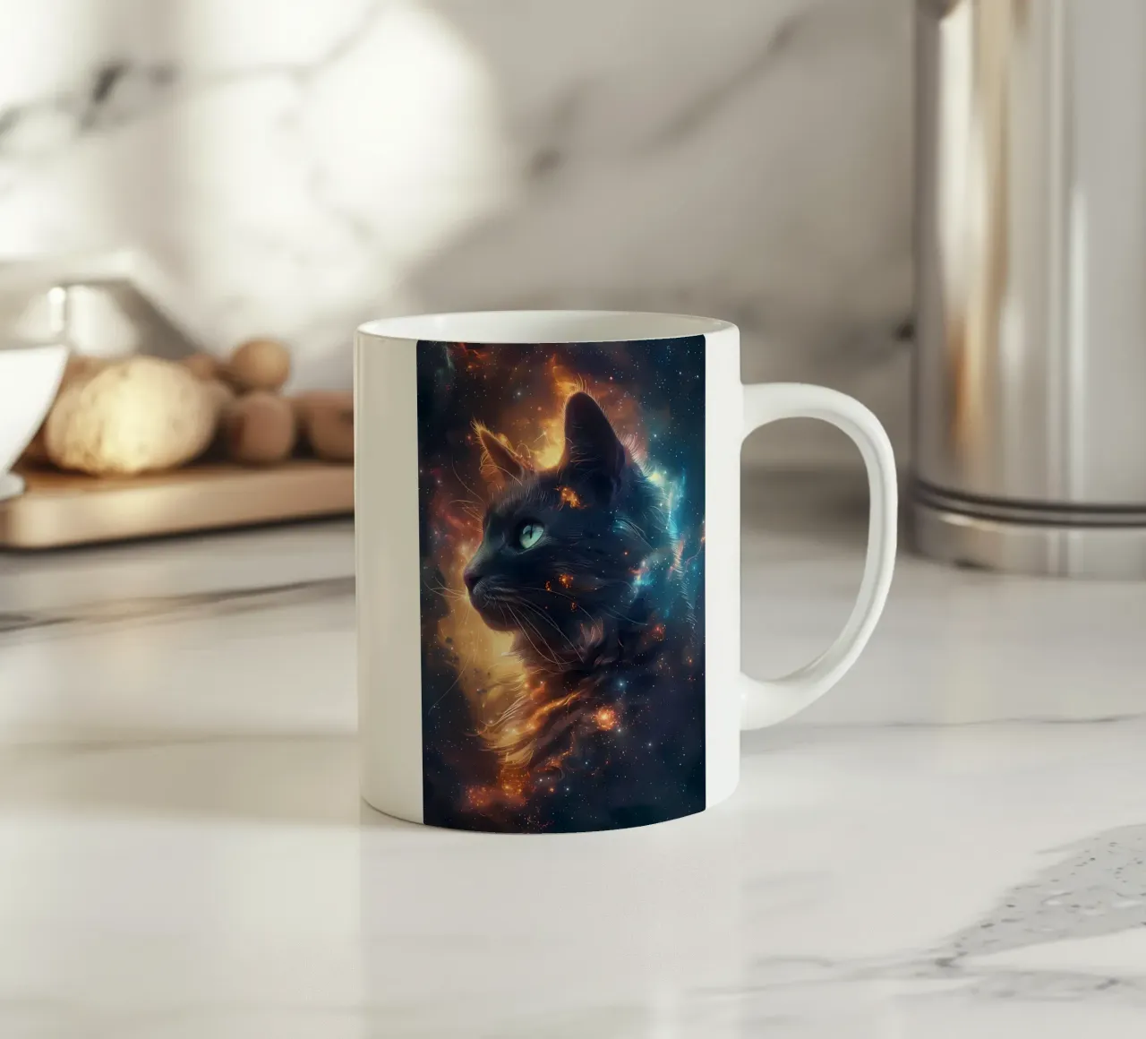 Galassia di gatti spaziali tazza in ceramica da Ginnery