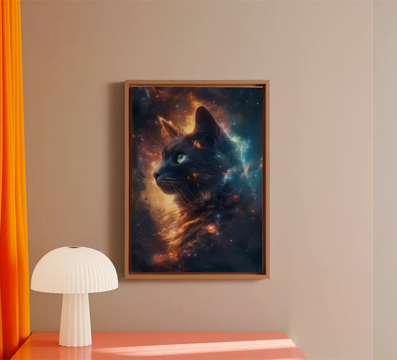 Space Cat Galaxy canvas by Ginnery