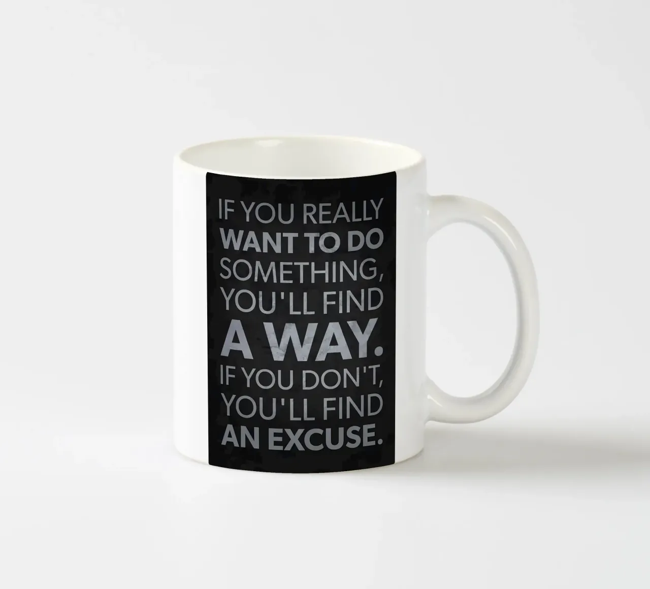 Scuse vs. Trova un modo tazza in ceramica da Bassy