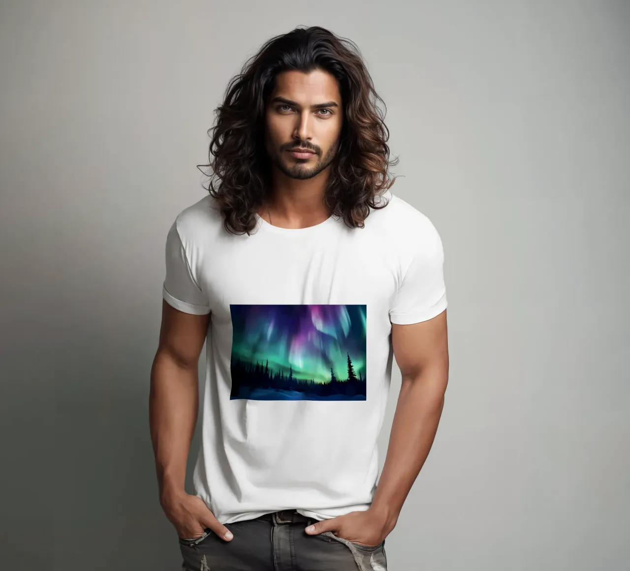 L'Aurora Boreale colorata t-shirt da Ginnery