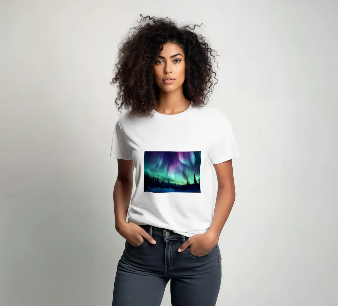 L'Aurora Boreale colorata t-shirt da Ginnery