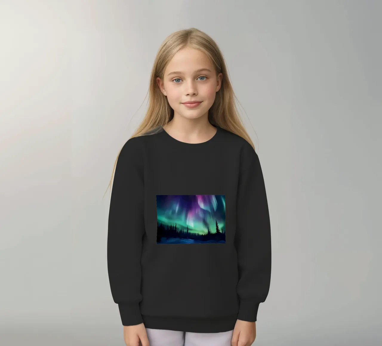 L'Aurora Boreale colorata felpa bambino da Ginnery