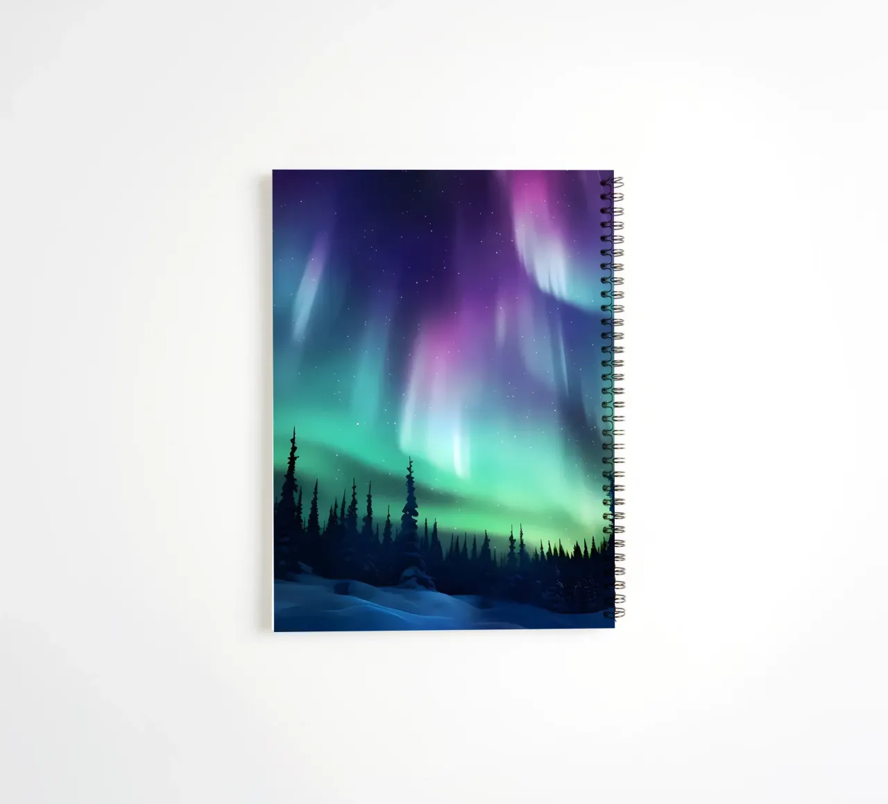 Colourful Aurora Borealis spiral notebook by Ginnery