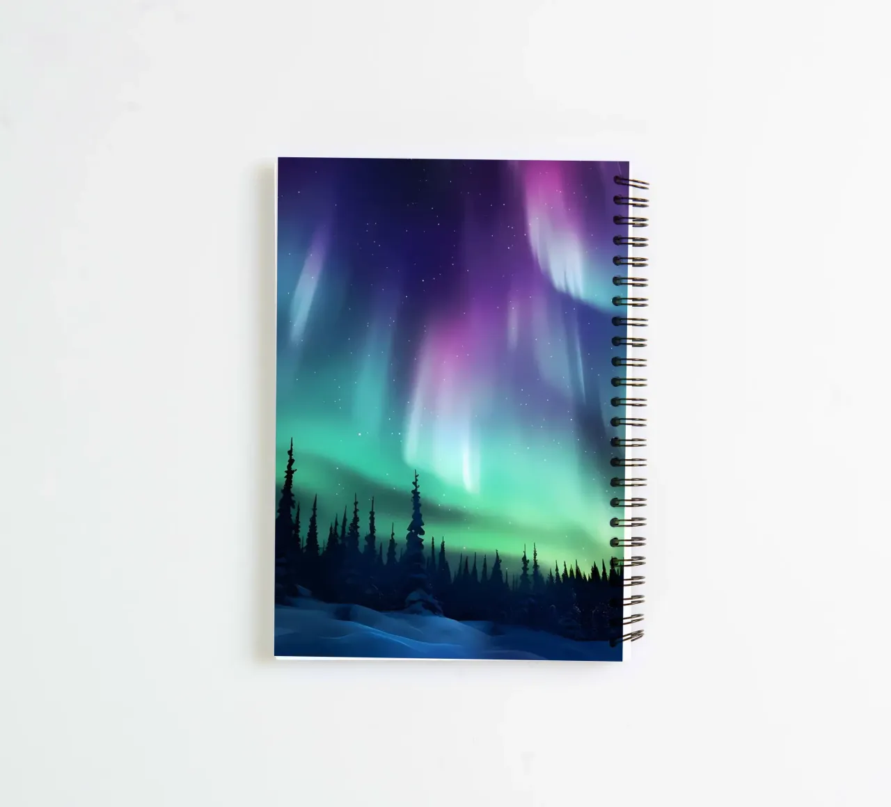 Colourful Aurora Borealis spiral notebook by Ginnery