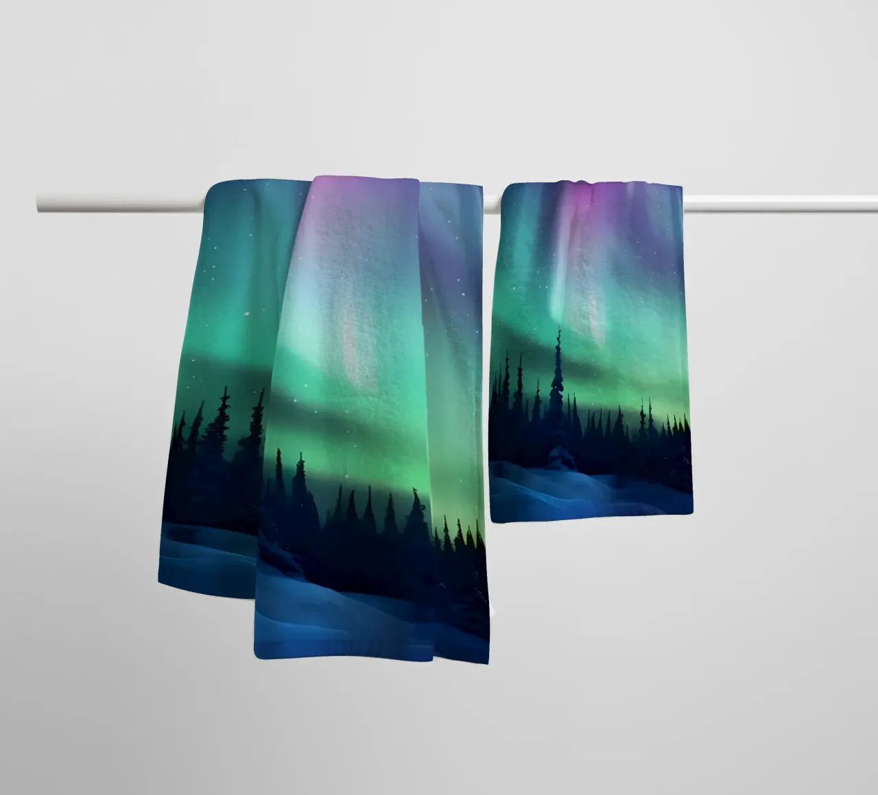 L'Aurora Boreale colorata asciugamano da bagno da Ginnery