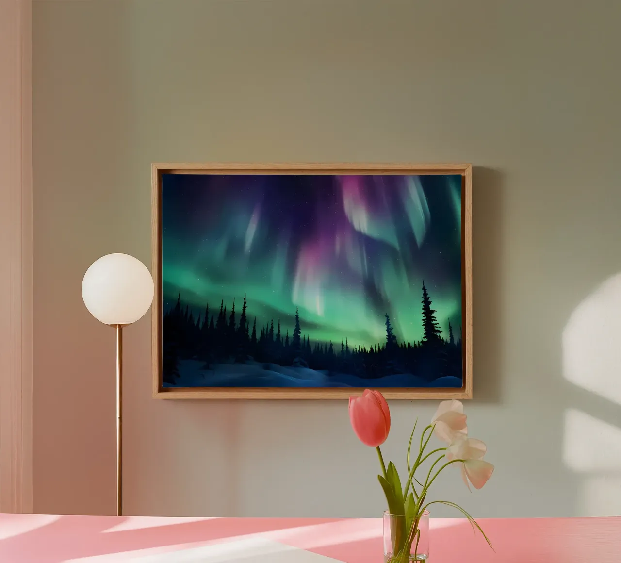 L'Aurora Boreale colorata tela da Ginnery