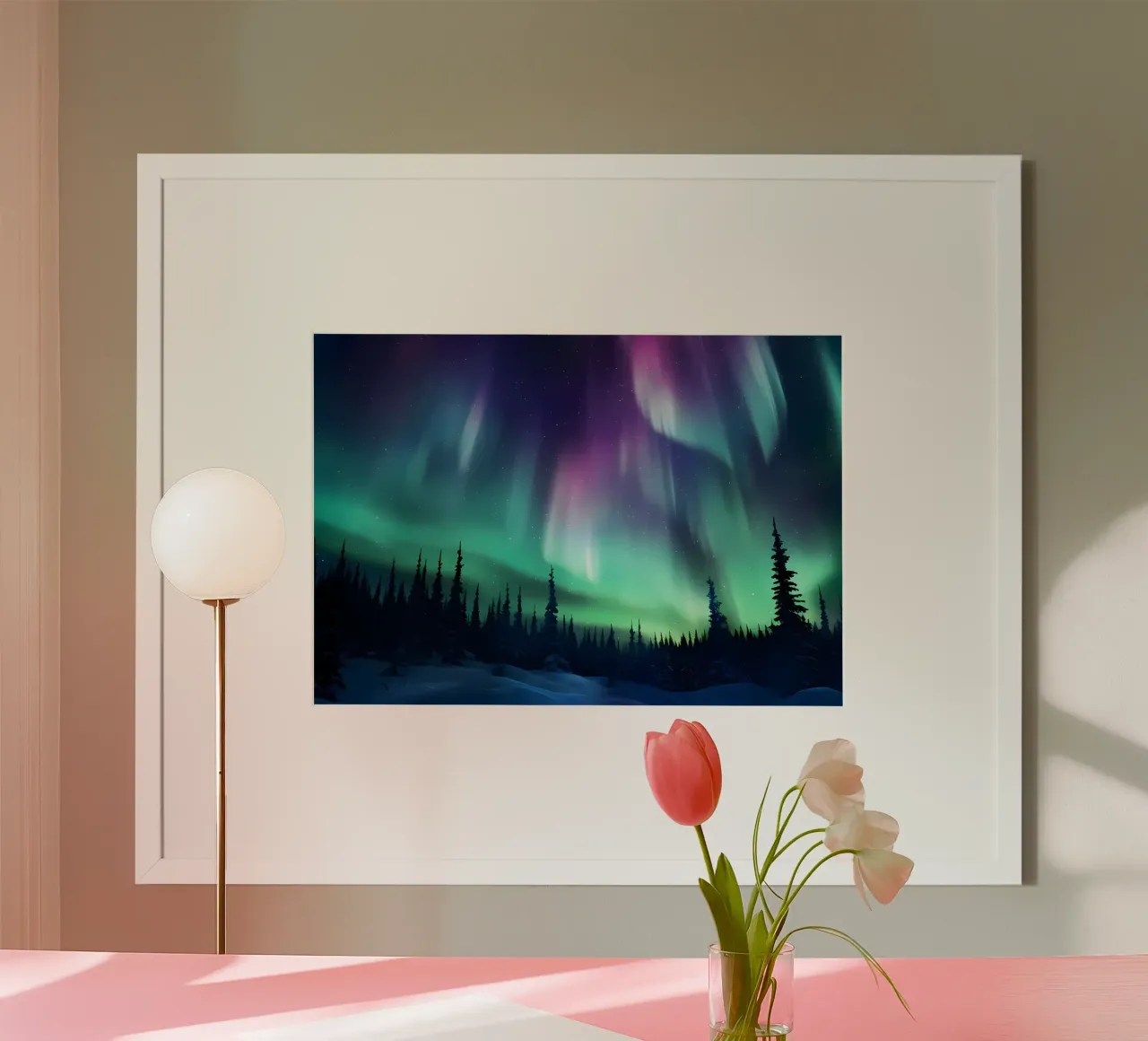 L'Aurora Boreale colorata carta hahnemühle da Ginnery