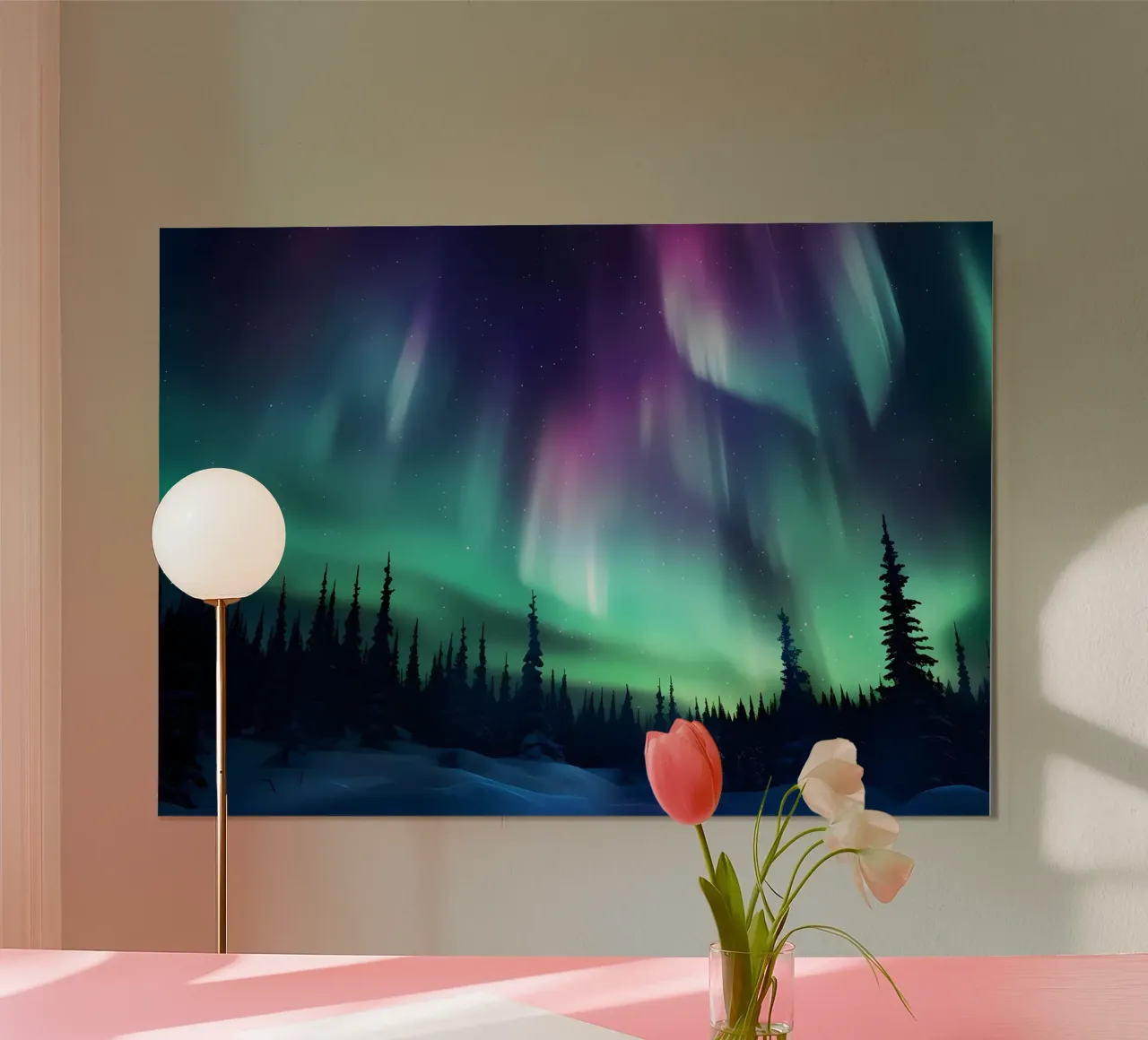 L'Aurora Boreale colorata carta hahnemühle da Ginnery