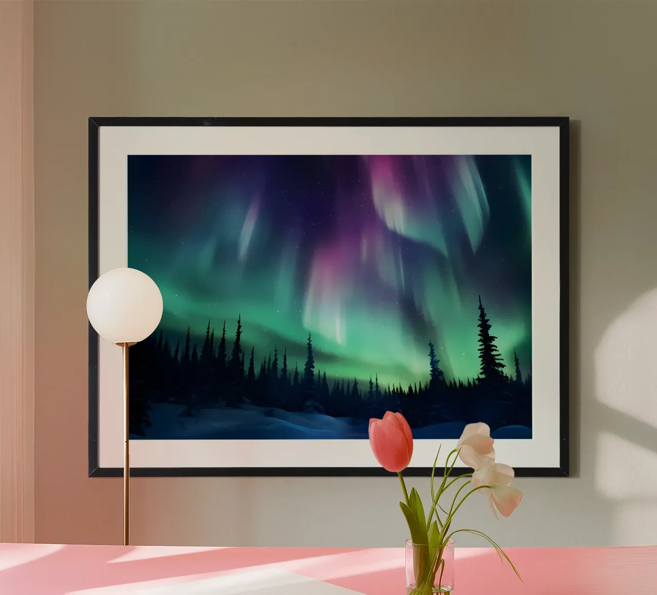 L'Aurora Boreale colorata carta hahnemühle da Ginnery