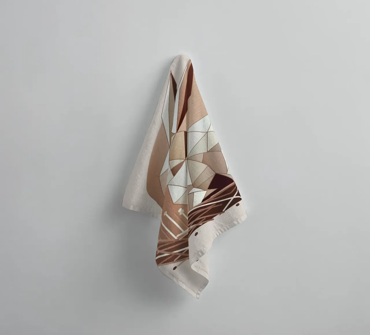 Geometric bunny in a nest - Stylish Easter design towel by namosh
