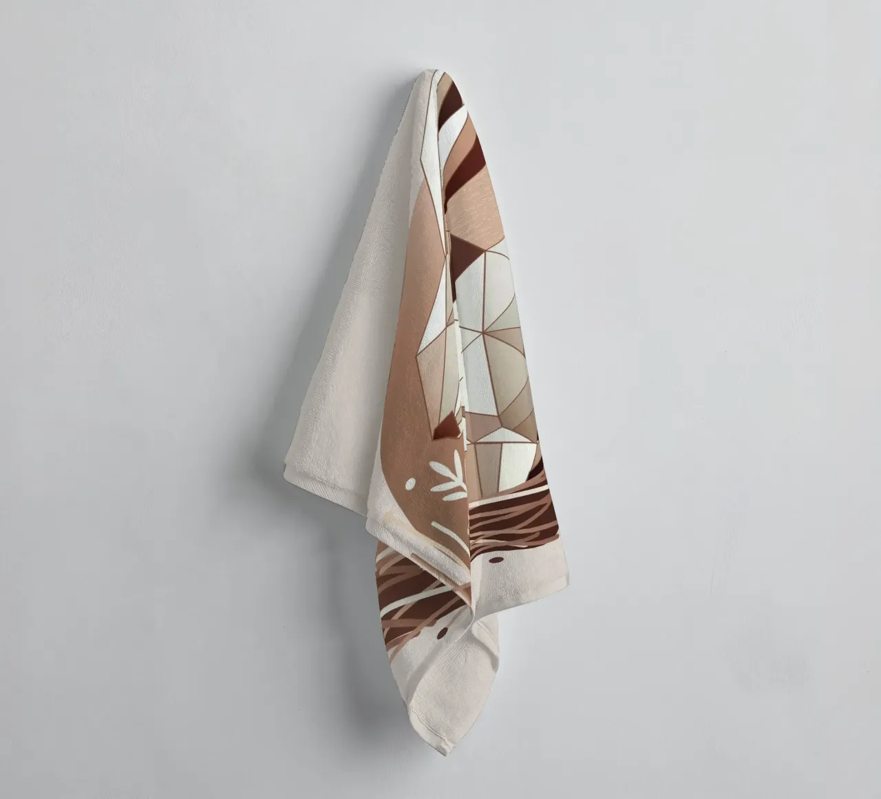 Geometric bunny in a nest - Stylish Easter design towel by namosh