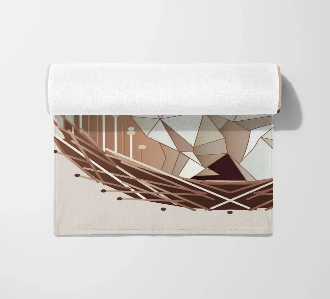 Coniglietto geometrico in un nido - Design pasquale alla moda telo mare da namosh