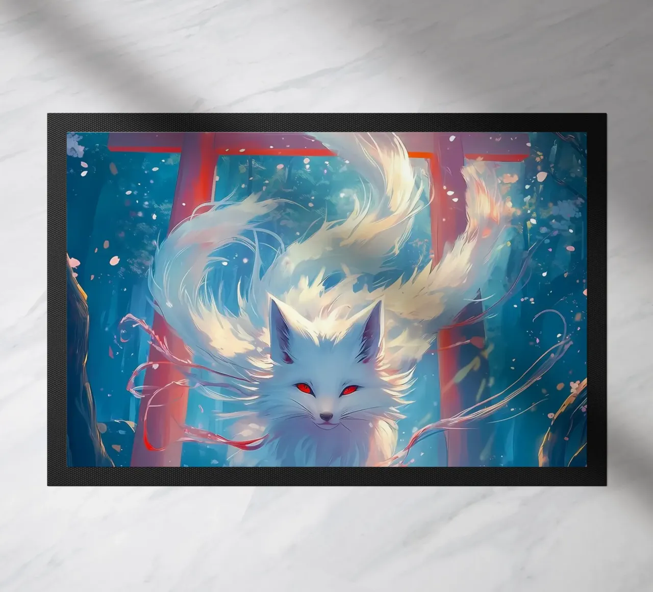 Spirito di volpe kitsune bianco zerbino da Ginnery