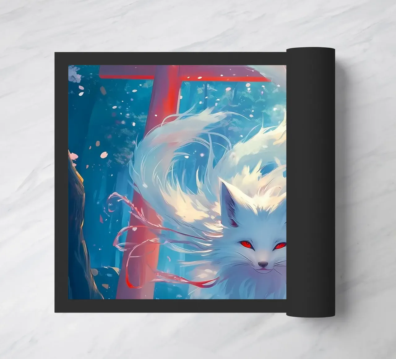 Spirito di volpe kitsune bianco zerbino da Ginnery