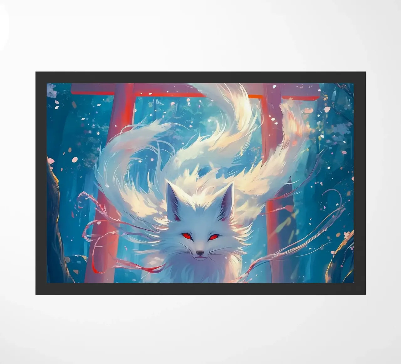 Spirito di volpe kitsune bianco zerbino da Ginnery