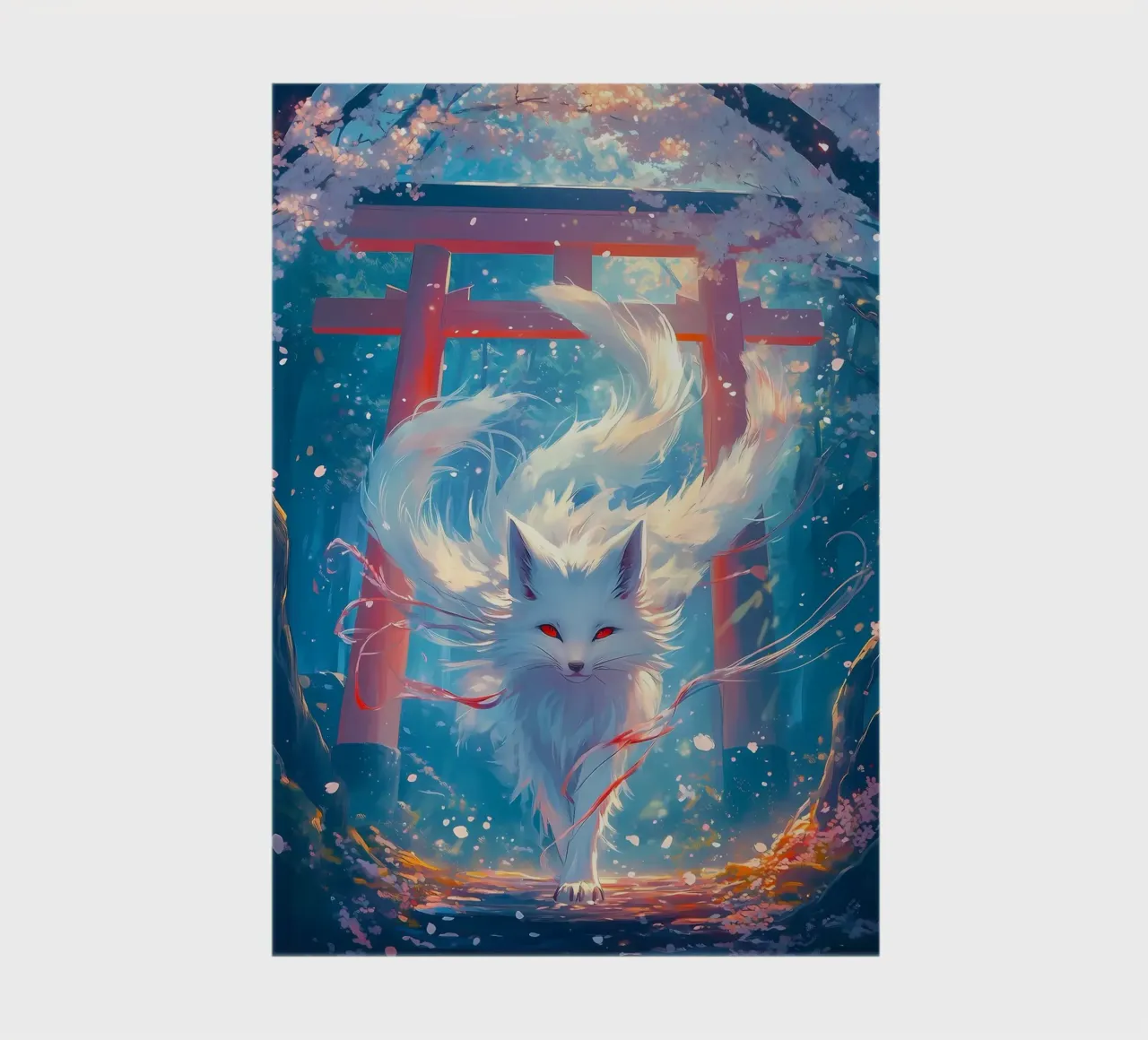 White Kitsune Fox Spirit notebook by Ginnery