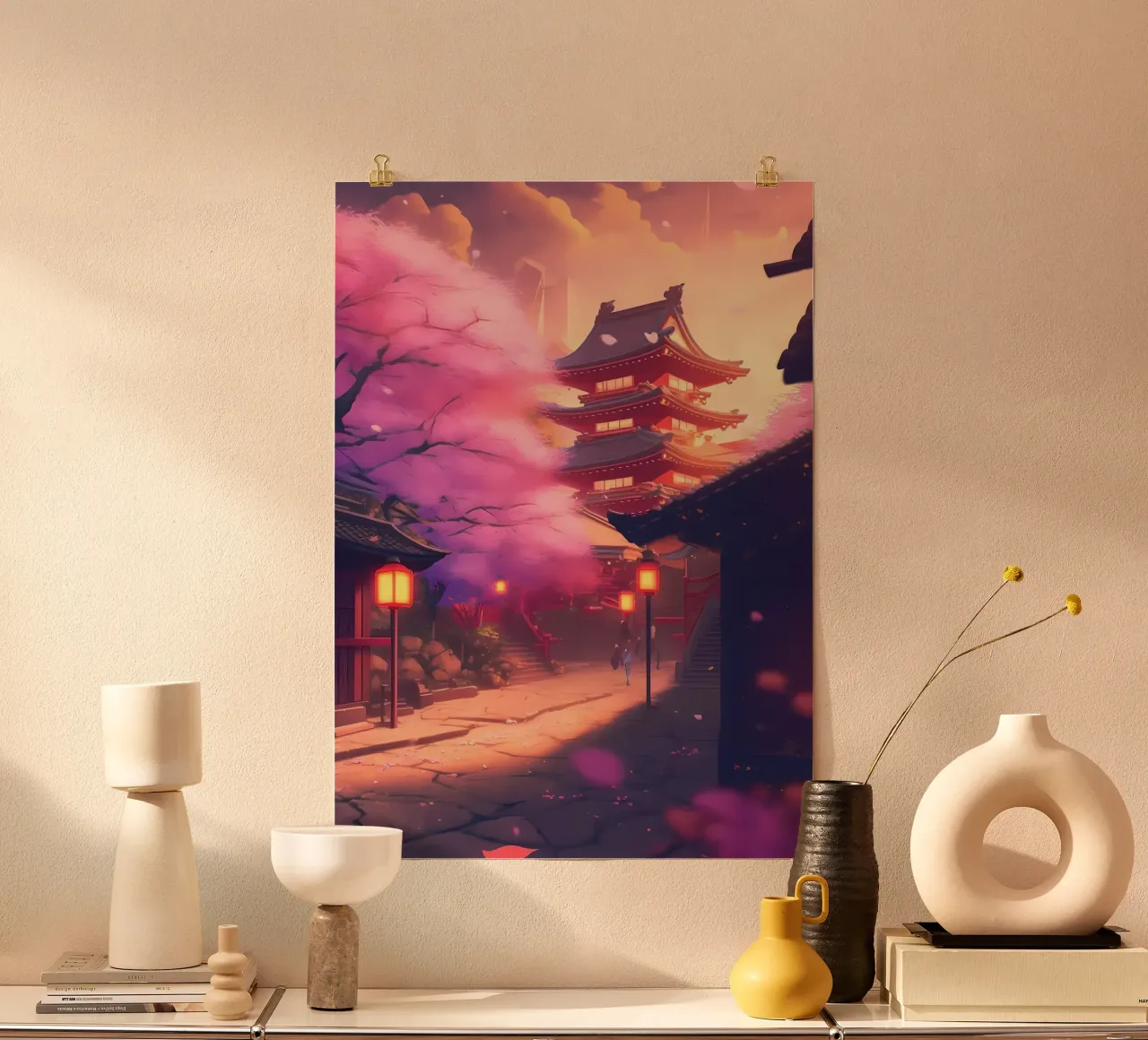 Cherry Blossom Japan Art poster by Mikesell