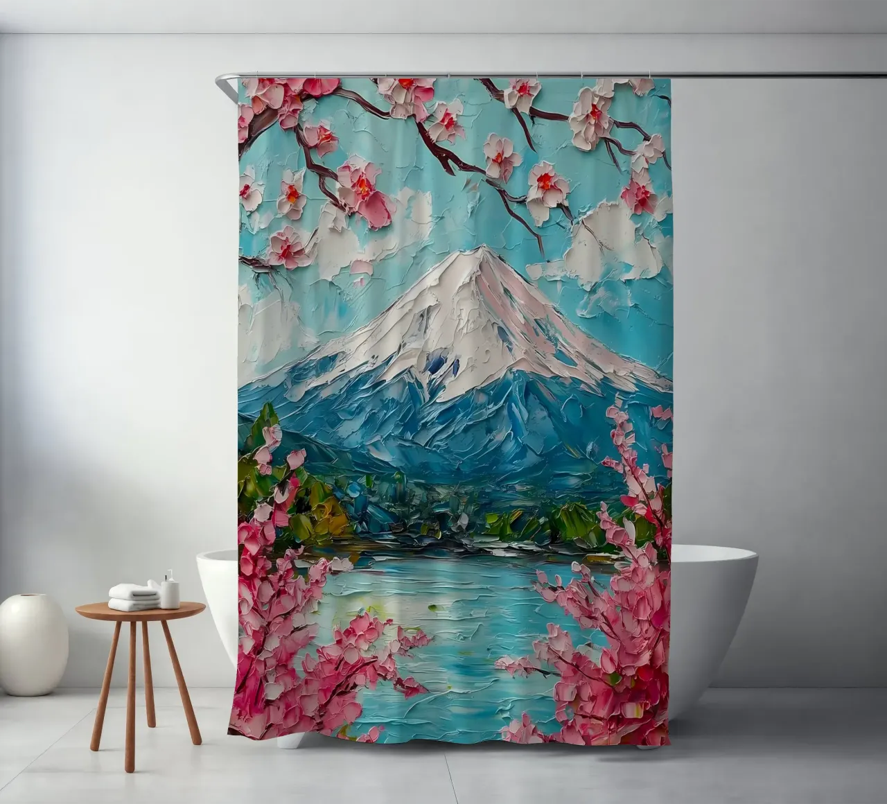 Fiori di ciliegio oliati tenda da doccia da Ginnery