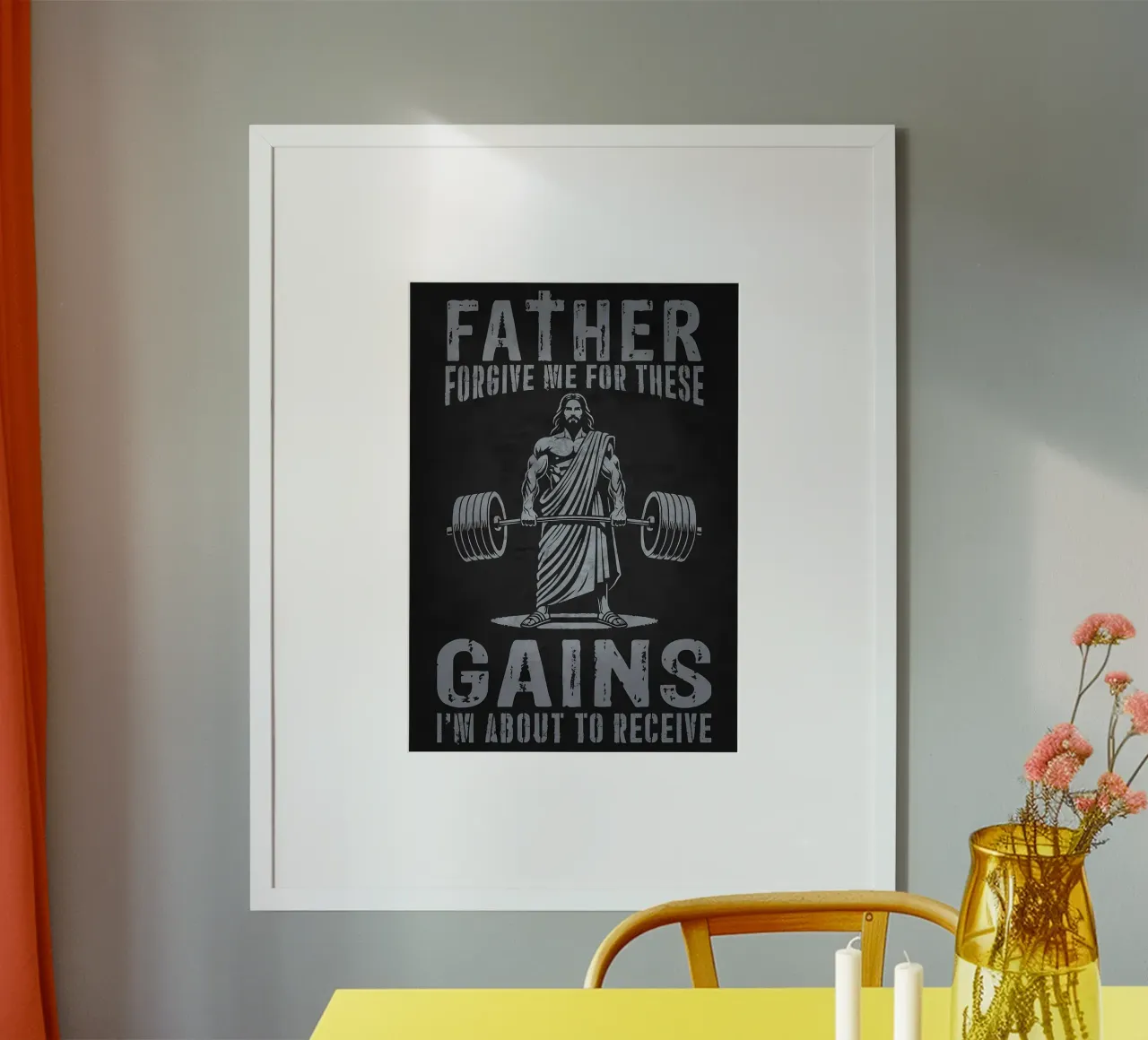 Jezus tilt gewichten, Vader vergeef deze gewichten hahnemühle van Delaplane