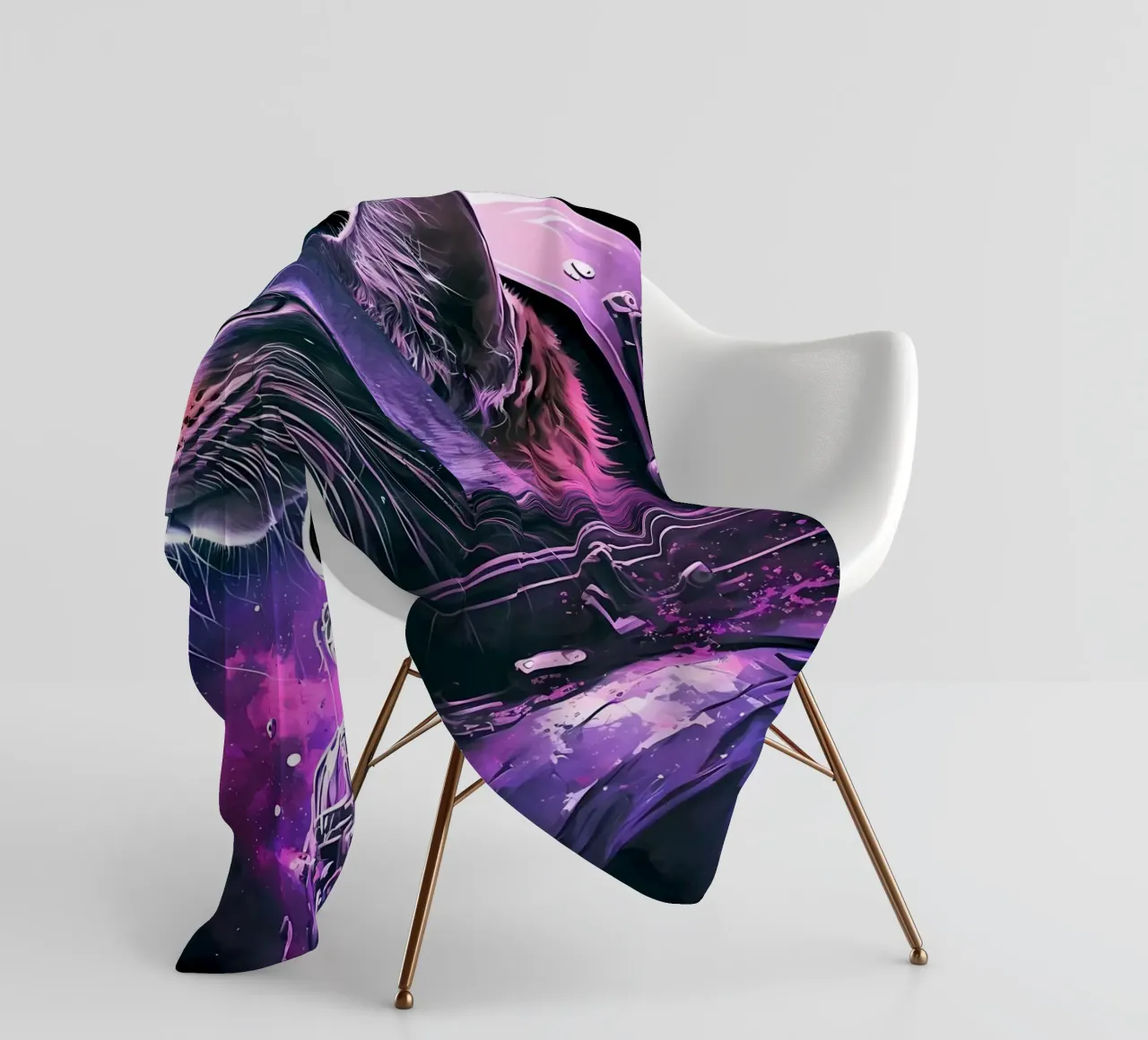 Astronaut Space Cat fleece blanket by Mikesell