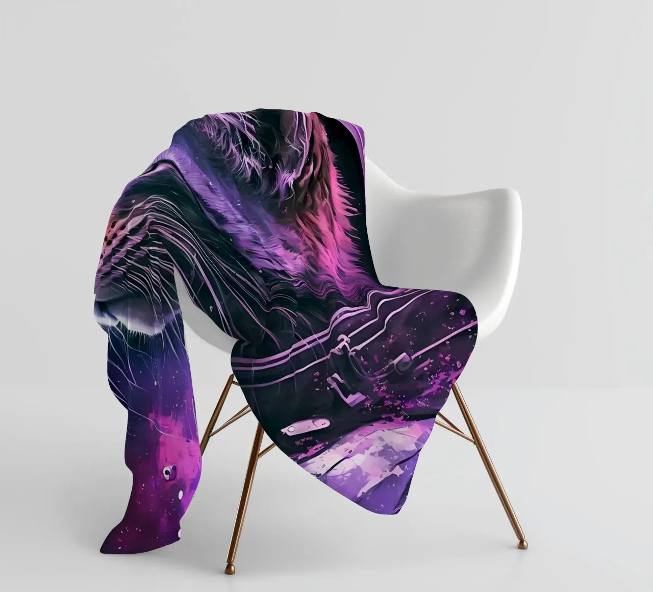 Astronaut Space Cat fleece blanket by Mikesell