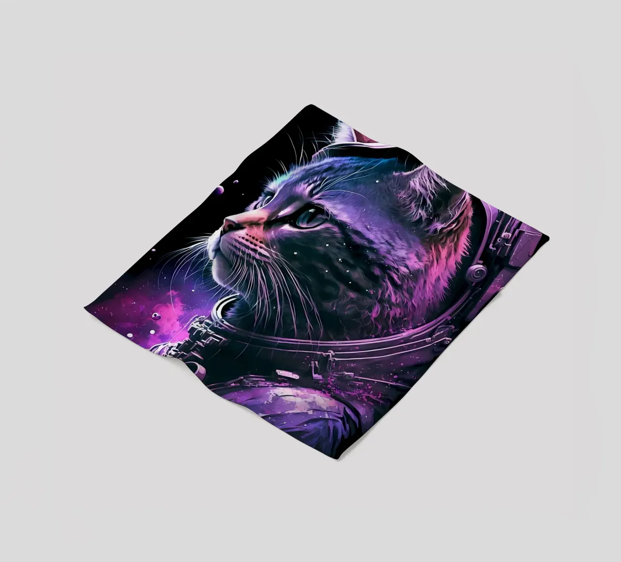 Astronaut Space Cat fleece blanket by Mikesell