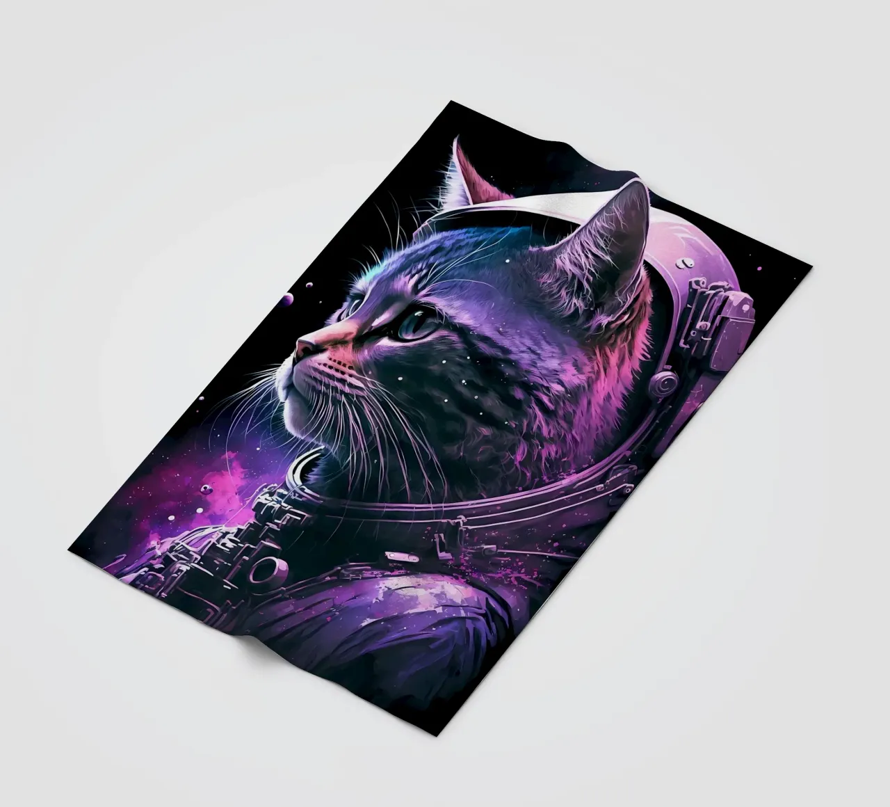 Astronaut Space Cat fleece blanket by Mikesell