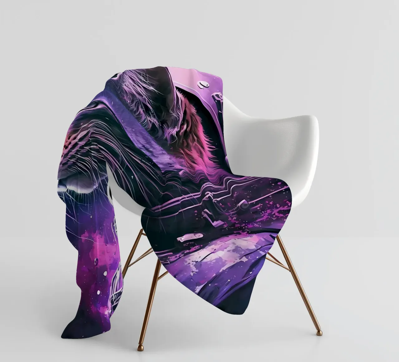 Astronaut Space Cat fleece blanket by Mikesell