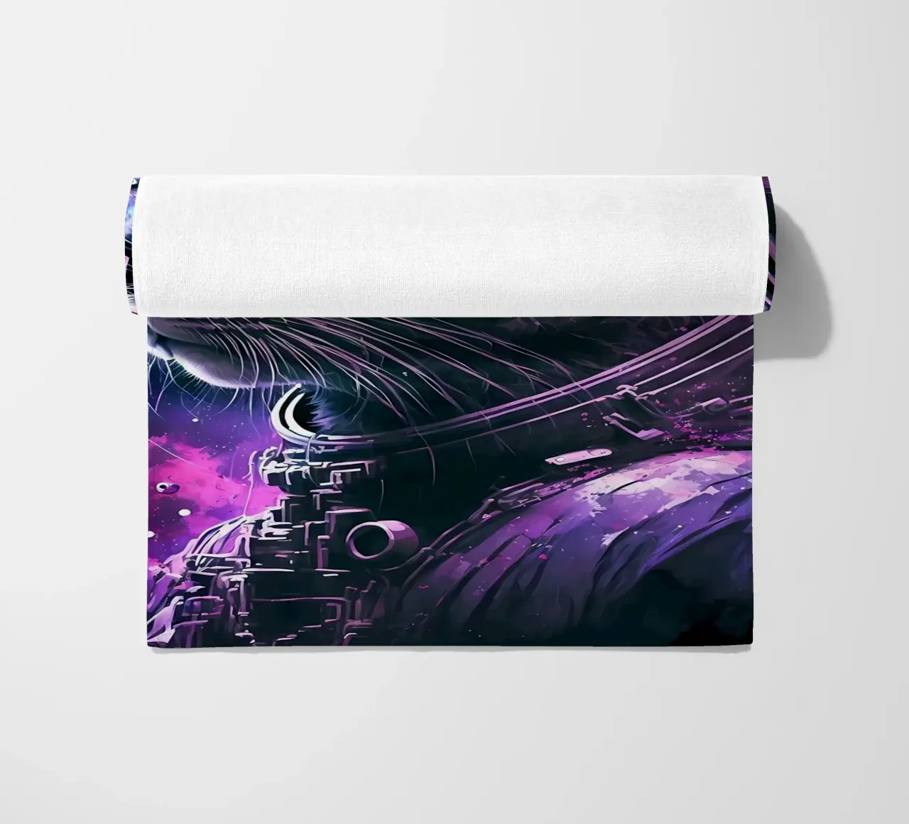 Astronaut Space Cat beach towel by Mikesell