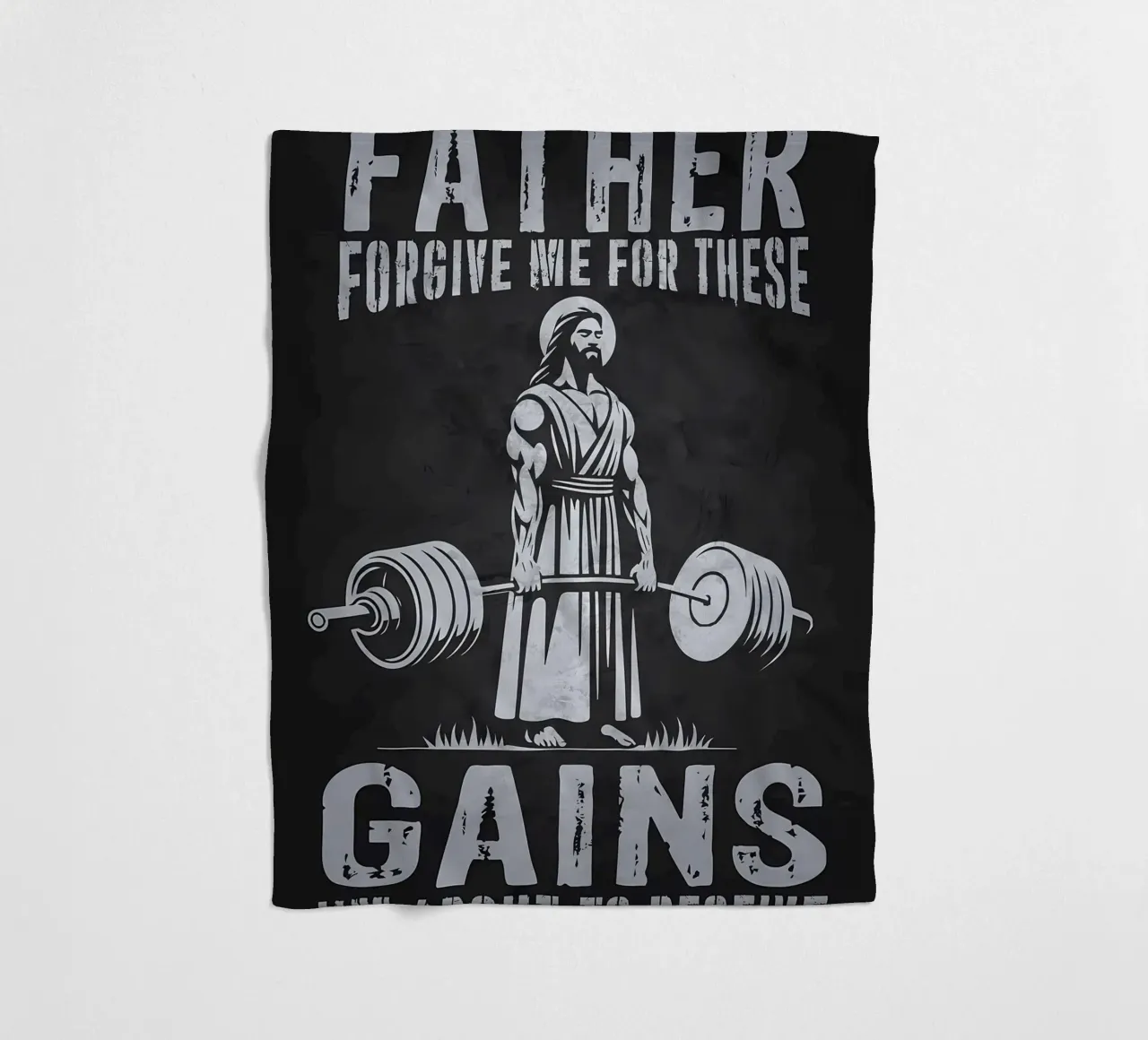 Allenamento di bodybuilding con Gesù coperta in pile da Delaplane