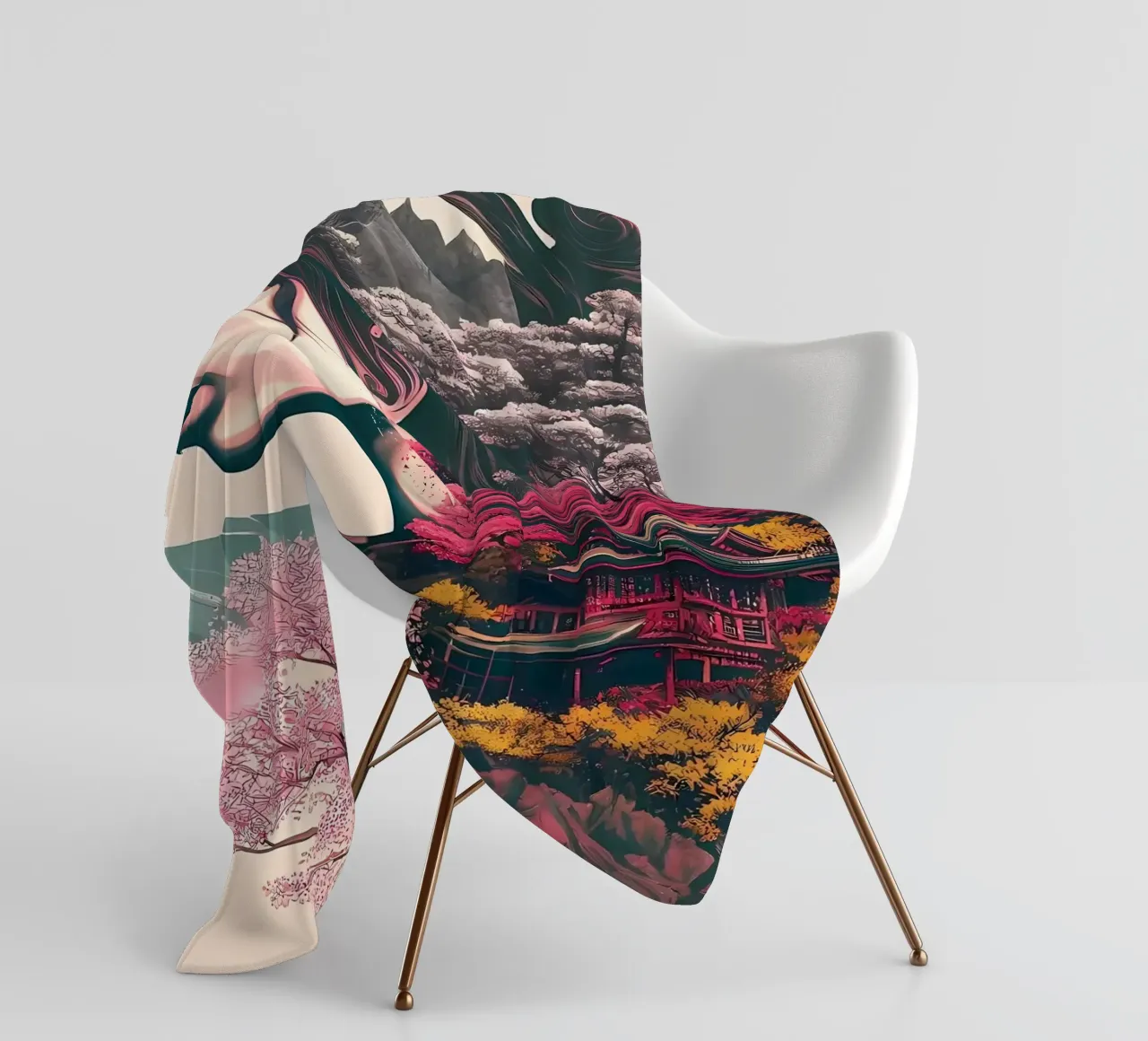 Ciliegio in fiore Giappone Arte coperta in pile da Mikesell